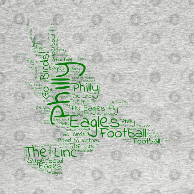 Philly birds green word art football by PixieMomma Co